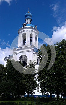 Ancient historical building of orthodox church cathedral in Vladimir Bogolyubovo on Nerli