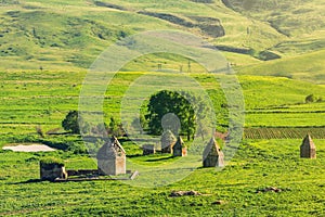 Ancient historical mausoleums complex of of the 16th century. District of Shemakhy city, Azerbaijan