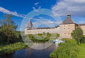 Ancient historical old Ladoga fortress in the village of Staraya Ladoga - Leningrad region Russia