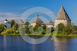 Ancient historical old Ladoga fortress in the village of Staraya Ladoga - Leningrad region Russia