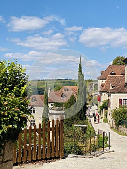 Ancient historical small french town Saint Cirq Lapopie France Europe