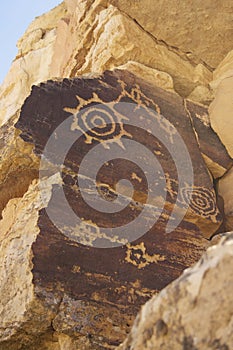 Ancient Hopi Petropglyph Rock Art Wall