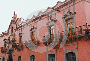 Ancient house with balconies in Queretaro, mexico IX