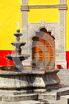 Ancient house with fountain of coyoacan, in mexico city, I
