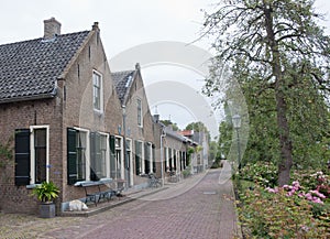 Ancient houses in the Dutch village of Drimmelen