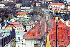 Ancient houses in the old town Banska Stiavnica