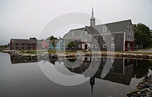 Ancient houses in the town of Shelburne in Nova Scotia