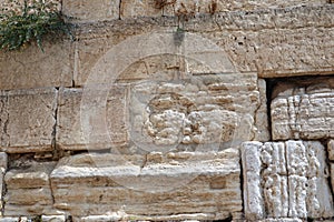 The ancient huge stones of the western wall in jerusalem also called kotel maaravi