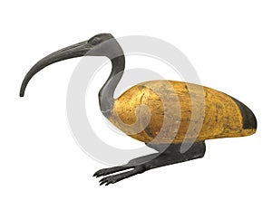 Ancient ibis statuette isolated. photo