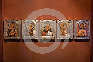 Ancient icons in Ipatiev Monastery, Kostroma town, Russia