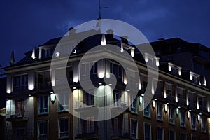 Ancient illuminated building