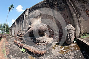 Ancient image Buddha statue .