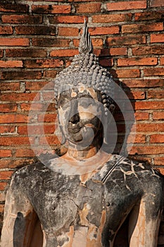 Ancient image Buddha statue in Sukhothai city.