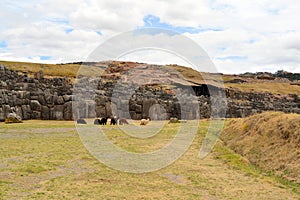 Ancient Inca fortress Saksaywaman, Cusco, Peru photo