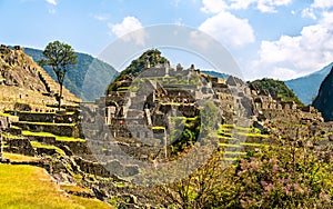 Ancient Incan city of Machu Picchu in Peru