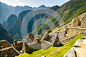 Ancient Incan city of Machu Picchu in Peru