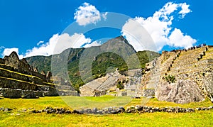 Ancient Incan city of Machu Picchu in Peru