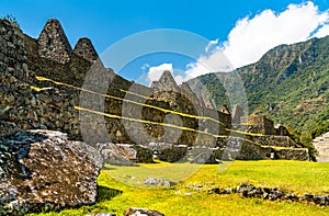 Ancient Incan city of Machu Picchu in Peru