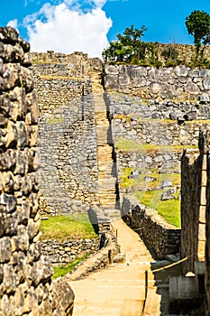 Ancient Incan city of Machu Picchu in Peru