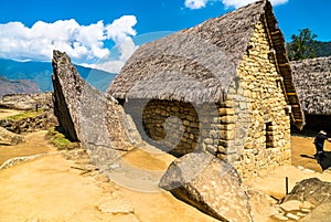 Ancient Incan house at Machu Picchu in Peru