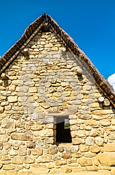 Ancient Incan house at Machu Picchu in Peru