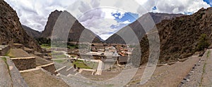 Ancient Incan Ruins in Ollantaytambo, Peru in Sacred Valley