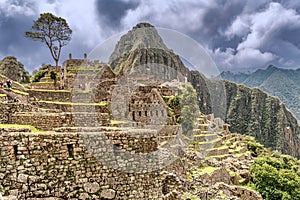 Ancient Incas city of Machu Picchu in Peru