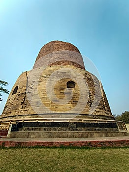 Ancient india Dhamek stupa sarnath temple in sarnath museum Sarnath is a famous place in Varanasi and it cultures buddha