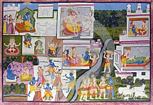 Ancient India polychrome painting