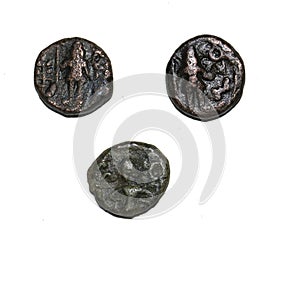 Ancient India Ujjain Region Copper Coins Depicting Lord Shiva
