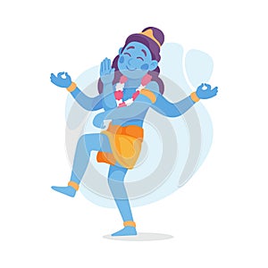 Ancient Indian Hindu Shiva God and Deity Vector Illustration