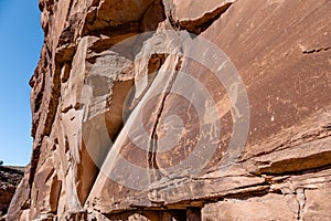 Ancient Indian Petroglyph Panels, Moab ,Utah