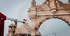 Ancient indian temple dome architecture at day from different angle