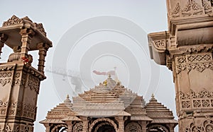 Ancient indian temple dome architecture at day from different angle