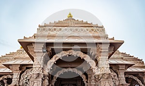 Ancient indian temple dome architecture at day from different angle