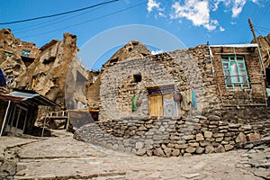 Ancient Iranian cave village in the rocks of Kandovan. The legacy of Persia.