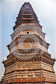 Ancient Iron Buddhist Pagoda Kaifeng Henan China