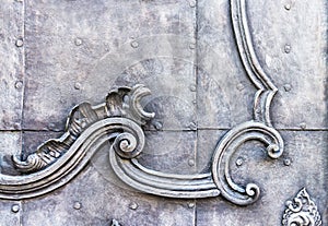 Ancient iron casted door background