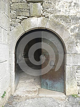 Ancient Iron Gate Hum Smallest Town in the World / Istria, Croatia photo