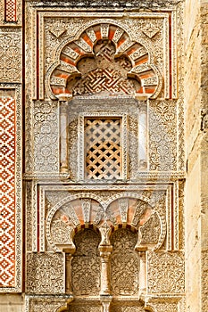 Ancient islamic building decoration with window
