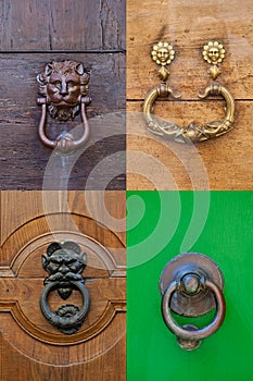 Ancient italian door knockers and handles