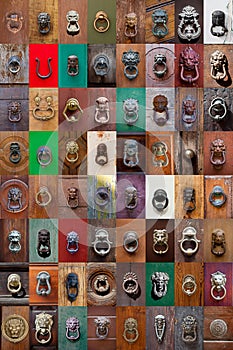 Ancient italian door knockers and handles collection