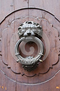 Ancient italian lion shaped door knocker