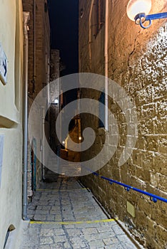 At ancient Jaffa alleys at night