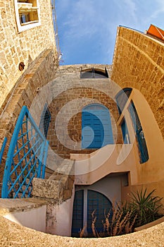 The ancient Jaffo in lens