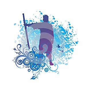 An Ancient Japanese Samurai Holding A Sword