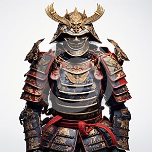 Ancient Japanese samurai\'s head and body armor. photo