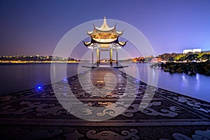 Ancient Jixian Pavilion at West Lake, Hangzhou, China