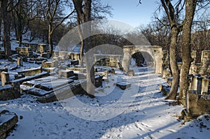 Ancient Karaite Jewish cemetery near Chufut-Kale photo