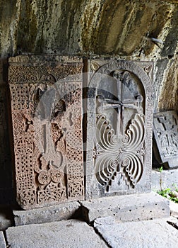 Ancient Khachkars in Haghpat Monastery